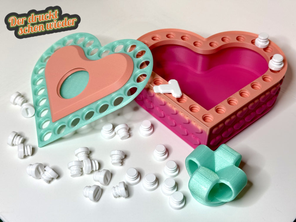 Schraubenbox "Herzklopfen" Valentins Edition mit 25 Schrauben